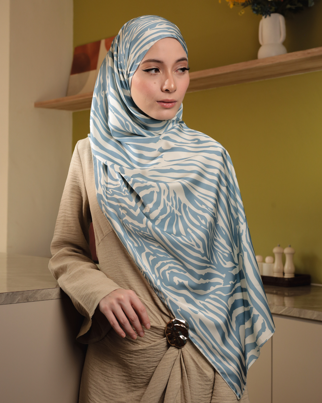 Savannah Shawl in Dusty Blue